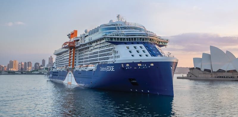 Celebrity Edge cruising in to Sydney Harbour